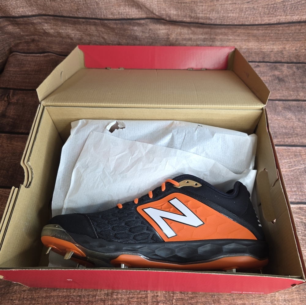 New Balance Men's 3000v4 Metal Baseball Cleats Size 16W Black/Orange NIB